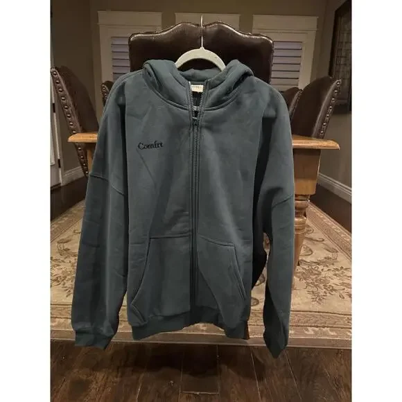 Comfrt Unisex Adult Green Full Zip Hoodie Size Large NWOT - Picture 8 of 9